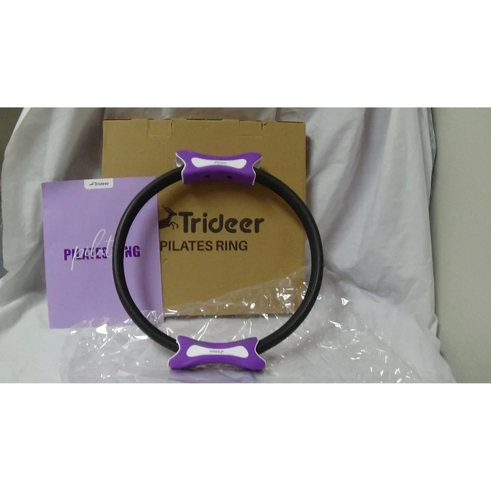 Pilates Ring  Dual Grip  Sport Yoga Fitness Exercise Black and Purple #030